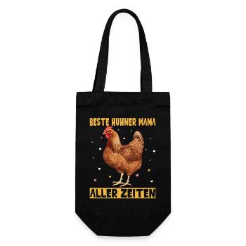 Beste Hühner Mama Aller Zeiten - Geschenkbeutel für Flaschen - Schwarz - Vorne