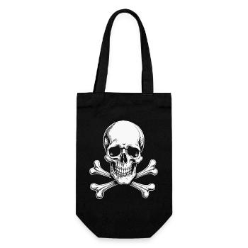 Klassischer Jolly Roger Totenschädel - Geschenkbeutel für Flaschen - Schwarz - Vorne