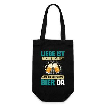 Malle LIEBE IST AUSVERKAUFT BIER IST NOCH DA - Geschenkbeutel für Flaschen - Schwarz - Vorne