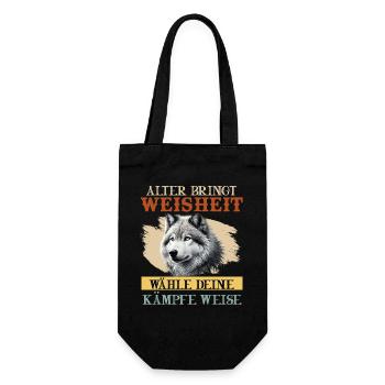 Wolf Spirit ALTER BRINGT WEISHEIT Lustiges - Sac à bouteille - noir - Devant