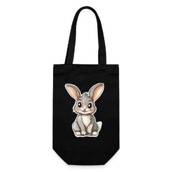 Hase - Geschenkbeutel für Flaschen - Schwarz - Vorne