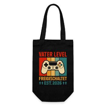 Gambler Dad FATHER LEVEL UNLOCKED EST 2026 - Gift Bag for Bottles - black - Front