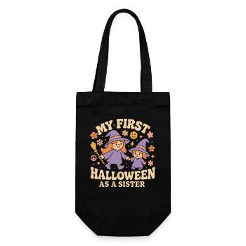 Mein erstes Halloween Als Schwester Süßer Gruseliger Spaß - Geschenkbeutel für Flaschen - Schwarz - Vorne