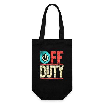 Off Duty Power Button Vintage, Mom and Dad - Gift Bag for Bottles - black - Front
