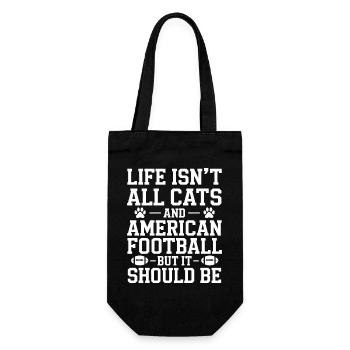 Football Saying Cats Funny Football Gift - Gift Bag for Bottles - black - Front