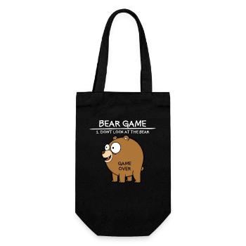 Bärenspiel Schau nicht auf den Bären Lustiger Bär - Geschenkbeutel für Flaschen - Schwarz - Vorne