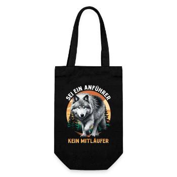 Wolf Spirit BE A LEADER, NOT A FOLLOWER Funny - Gift Bag for Bottles - black - Front