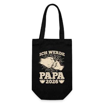 Father-to-be I WILL BE A DAD 2026 Funny - Gift Bag for Bottles - black - Front
