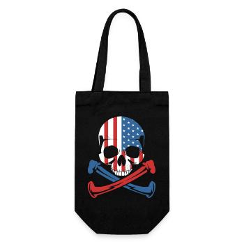 American Flag Skull Shirt - Gift Bag for Bottles - black - Front