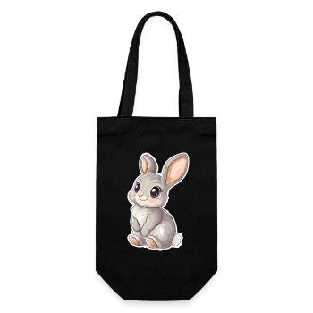Hase - Geschenkbeutel für Flaschen - Schwarz - Vorne