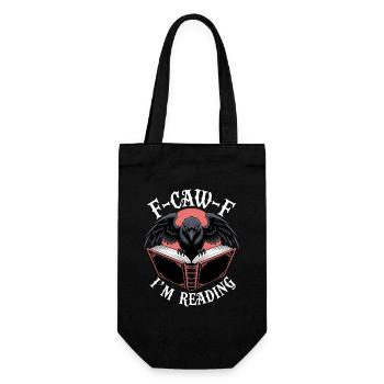 Rabe über Buch Lesen Motiv - Geschenkbeutel für Flaschen - Schwarz - Vorne