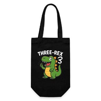 Three-Rex 3 Dinosaur Birthday Party Vibes - Geschenkbeutel für Flaschen - Schwarz - Vorne