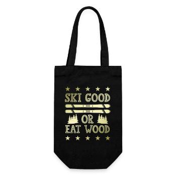 Ski Skiing - Gift Bag for Bottles - black - Front