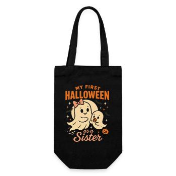 Mein erstes Halloween als Schwester Geist Design - Geschenkbeutel für Flaschen - Schwarz - Vorne