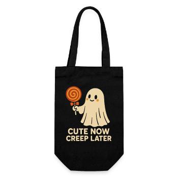 Niedliches Jetzt Grusel Später Geist Halloween Design - Geschenkbeutel für Flaschen - Schwarz - Vorne