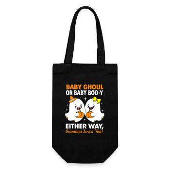 Gender Reveal Halloween Babyshower - Geschenkbeutel für Flaschen - Schwarz - Vorne