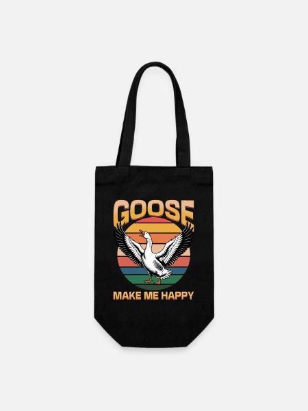 Funny Bird Goose - Geschenkbeutel für Flaschen - Schwarz