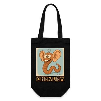 Ohrwurm by Rico Beck - Geschenkbeutel für Flaschen - Schwarz - Vorne