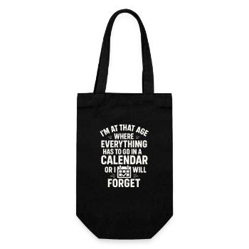 Ich bin in diesem Alter Kalender Lustiges Zitat - Geschenkbeutel für Flaschen - Schwarz - Vorne