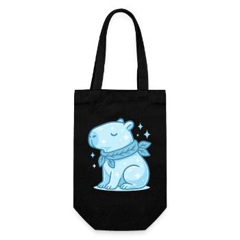 ✨ Winter Capybara – süßes Weihnachtsmotiv - Geschenkbeutel für Flaschen - Schwarz - Vorne