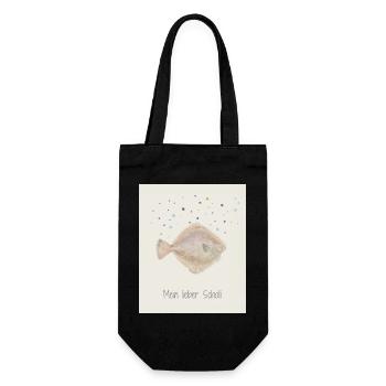 Mein Lieber Scholli Fischdesign - Geschenkbeutel für Flaschen - Schwarz - Vorne