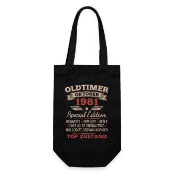 Cadeau 44ème anniversaire Voiture Ancienne Octobre 1981 - Sac à bouteille - noir - Devant