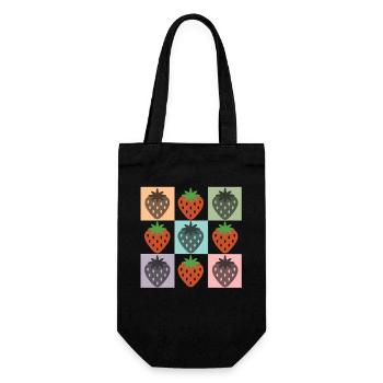 Grille de fraise pastel fraise - Sac à bouteille - noir - Devant
