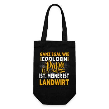 Papa Landwirt  - Geschenkbeutel für Flaschen - Schwarz - Vorne