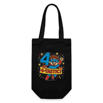 4 TASTIC Superhero Birthday Party Gift For Four - Gift Bag for Bottles - black - Front