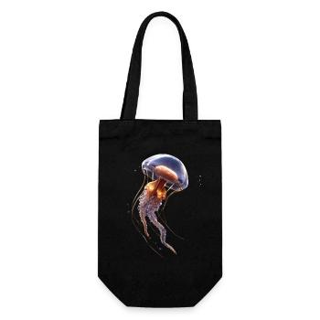 Qualle Jellyfish Feuerqualle Medusa Süße Quallen - Geschenkbeutel für Flaschen - Schwarz - Vorne