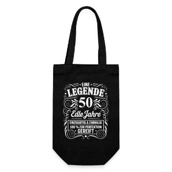 Eine Legende Edle 50 Jahre 50. Geburtstag Geschenk - Geschenkbeutel für Flaschen - Schwarz - Vorne