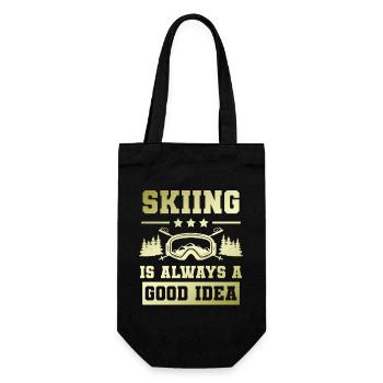 Ski Skiing - Gift Bag for Bottles - black - Front
