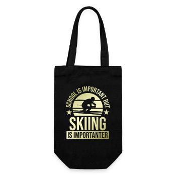 schule wichtig ski wichtiger - Geschenkbeutel für Flaschen - Schwarz - Vorne