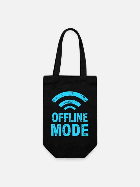 Endlich im Funkloch – Offline-Modus - Geschenkbeutel für Flaschen - Schwarz