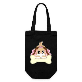 Hund Braut Schleier Hochzeit - Geschenkbeutel für Flaschen - Schwarz - Vorne