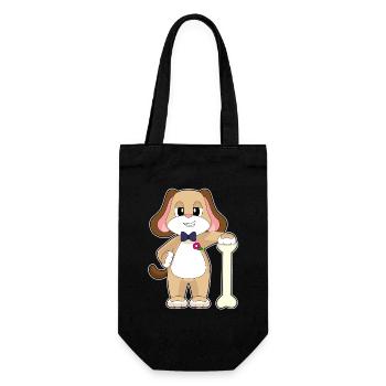 Hund Bräutigam Fliege Hochzeit - Geschenkbeutel für Flaschen - Schwarz - Vorne
