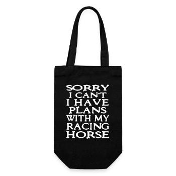 Can't Make It Racing Horse Plans in Motion - Geschenkbeutel für Flaschen - Schwarz - Vorne