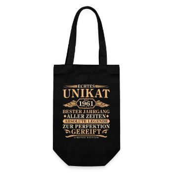 1961 Vintage Born Vintage 65 Years - Gift Bag for Bottles - black - Front