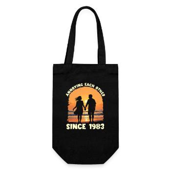 Anniversary of mutual harassment since 1983 - Gift Bag for Bottles - black - Front