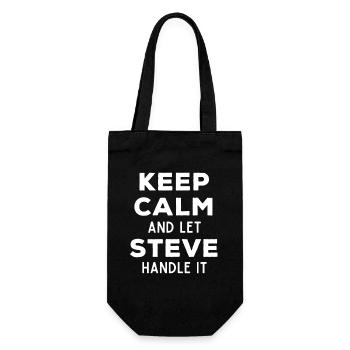 Keep Calm Let Steve Fix It Funny Saying - Gift Bag for Bottles - black - Front