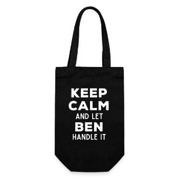 Keep Calm Let Ben Fix It Funny Saying - Gift Bag for Bottles - black - Front