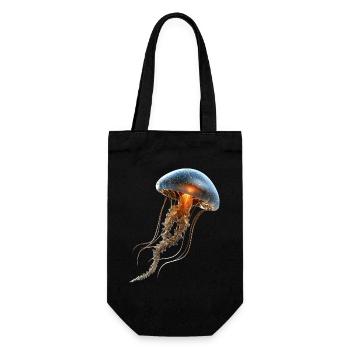 Qualle Jellyfish Feuerqualle Medusa Süße Quallen - Geschenkbeutel für Flaschen - Schwarz - Vorne