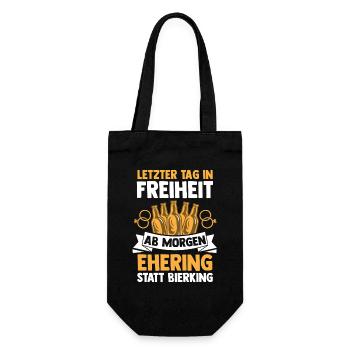 Bräutigam Polterabend Junggesellenabschied - Geschenkbeutel für Flaschen - Schwarz - Vorne