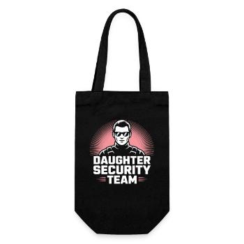 Daughter Security Team – Vater Bodyguard - Geschenkbeutel für Flaschen - Schwarz - Vorne
