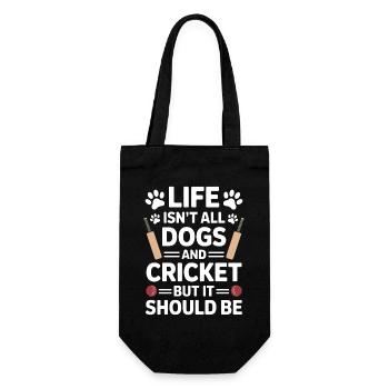 Cricket Spruch Hunde Lustiges Cricket Geschenk - Geschenkbeutel für Flaschen - Schwarz - Vorne