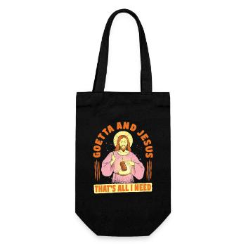 Goetta Wurst Goetta And Jesus That's All I Need - Geschenkbeutel für Flaschen - Schwarz - Vorne