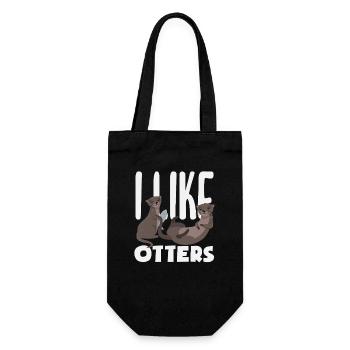 J’aime le dessin animé Sea Otter - Sac à bouteille - noir - Devant