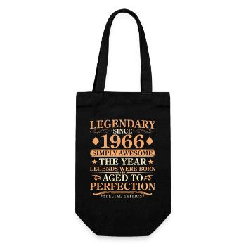 Jahrgang 1966 geboren - Vintage 60. Geburtstag - Geschenkbeutel für Flaschen - Schwarz - Vorne