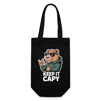 Capy Bear Rockout Keep It Capy - Geschenkbeutel für Flaschen - Schwarz - Vorne