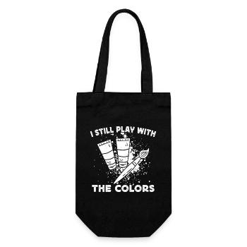 Funny Art Painter Play With The Colors Drawing - Gift Bag for Bottles - black - Front